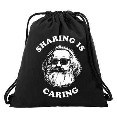 Sharing Is Caring Karl Marx Drawstring Bag