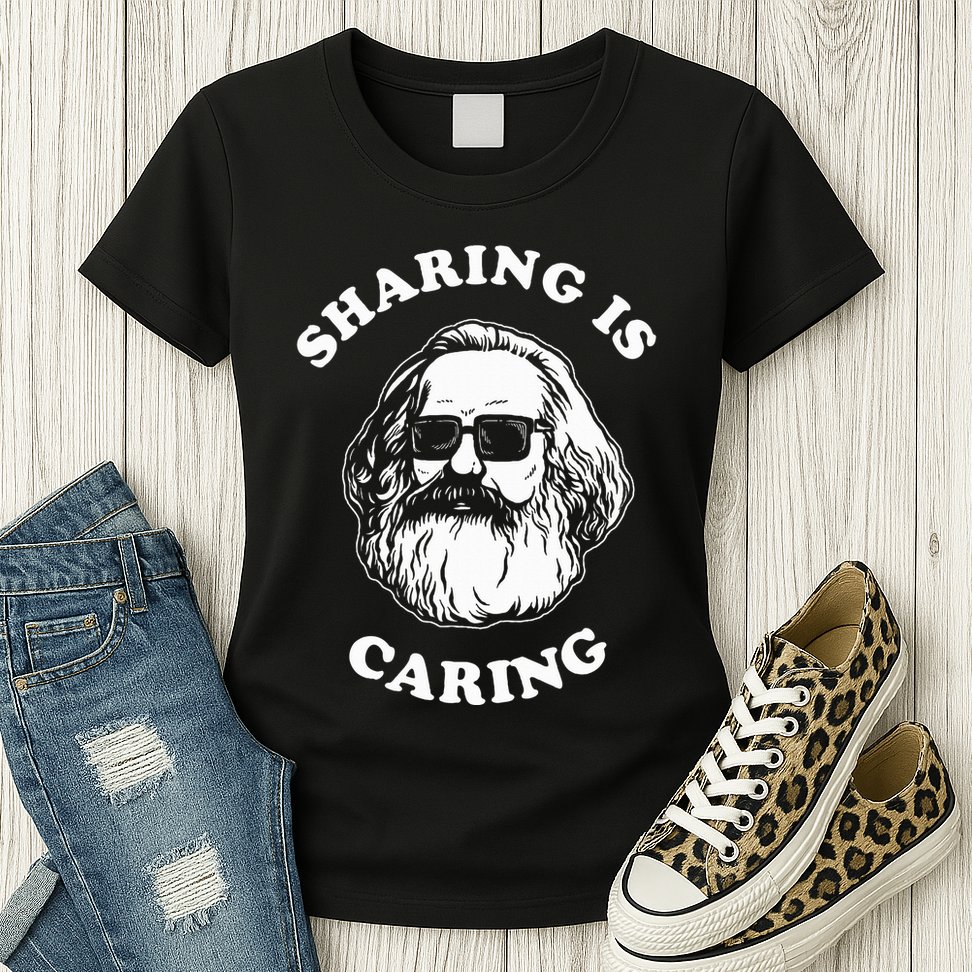 Sharing Is Caring Karl Marx Womens T-Shirt