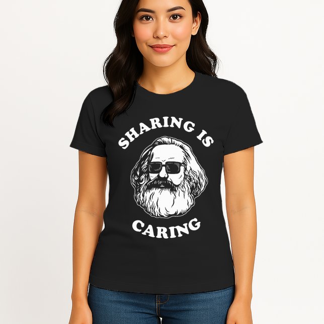 Sharing Is Caring Karl Marx Womens T-Shirt