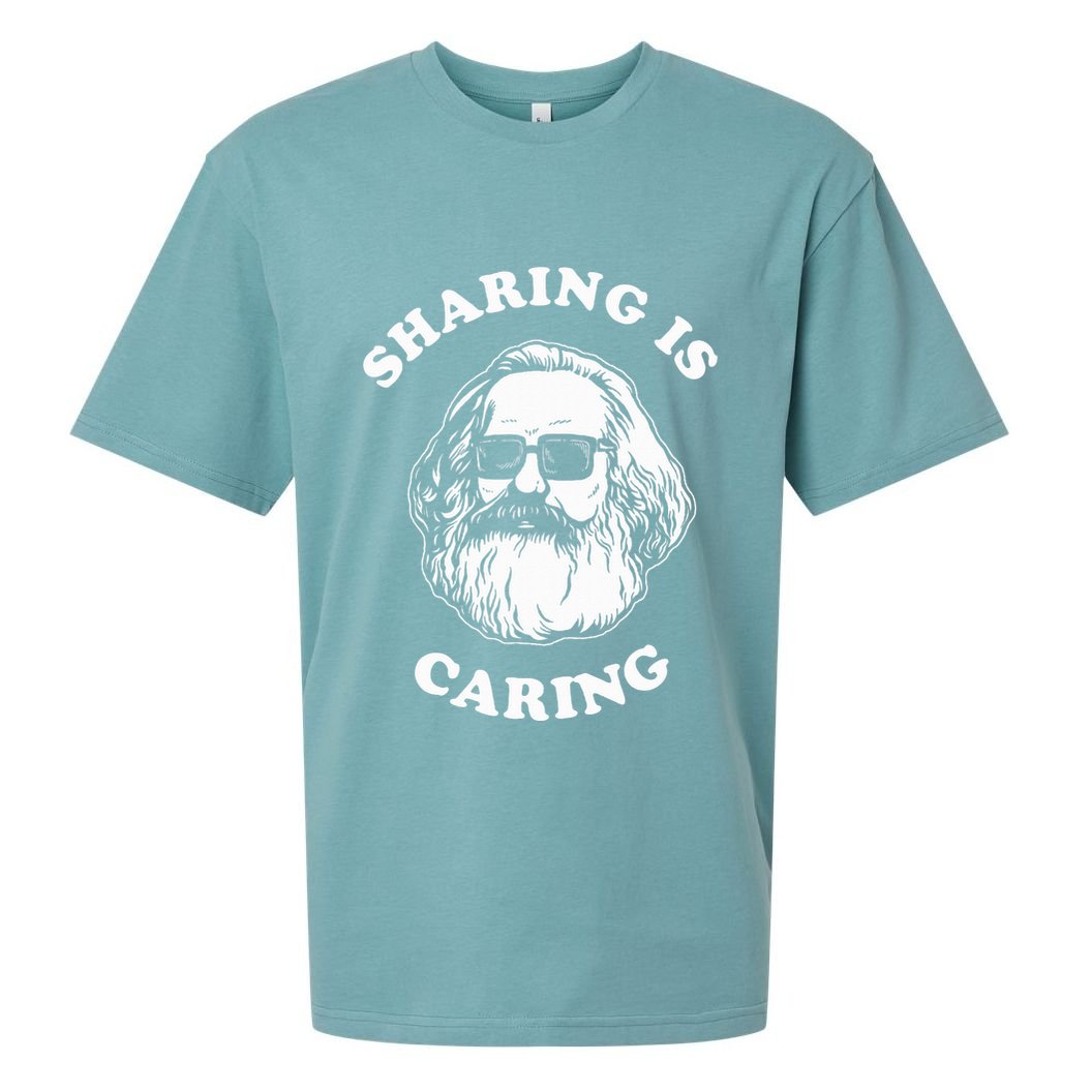 Sharing Is Caring Karl Marx Sueded Cloud Jersey T-Shirt