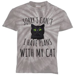 Sorry I Cant I Have Plans With My Cat Gift Kids Tie-Dye T-Shirt