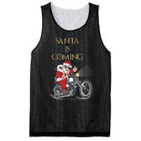 Santa Is Coming Cool Funny Santa Claus On Motorcycle Mesh Reversible Basketball Jersey Tank