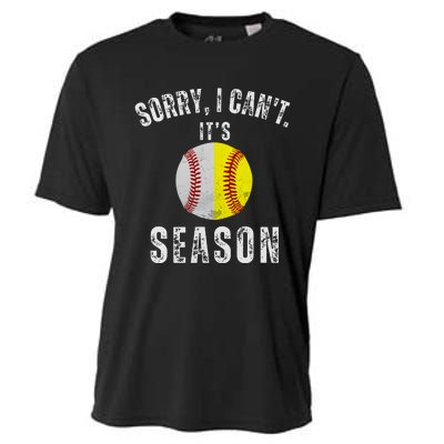 Sorry I CanT ItS Baseball And Softball Season Mom Of Both Cooling Performance Crew T-Shirt