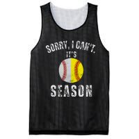 Sorry I CanT ItS Baseball And Softball Season Mom Of Both Mesh Reversible Basketball Jersey Tank