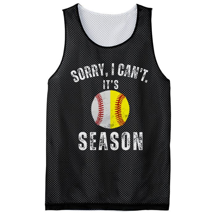 Sorry I CanT ItS Baseball And Softball Season Mom Of Both Mesh Reversible Basketball Jersey Tank