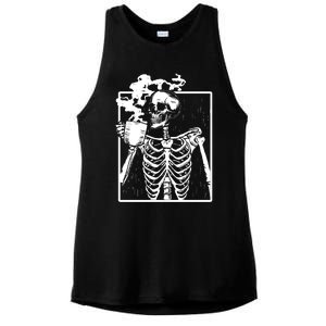 Skeleton Ing Coffee Front Design White Gift Ladies PosiCharge Tri-Blend Wicking Tank