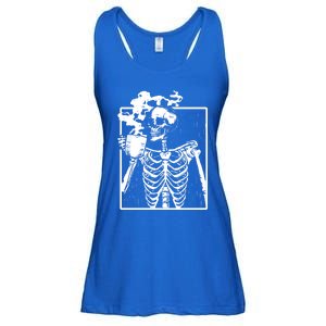 Skeleton Ing Coffee Front Design White Gift Ladies Essential Flowy Tank