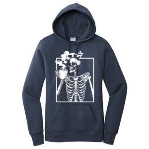 Skeleton Ing Coffee Front Design White Gift Women's Pullover Hoodie