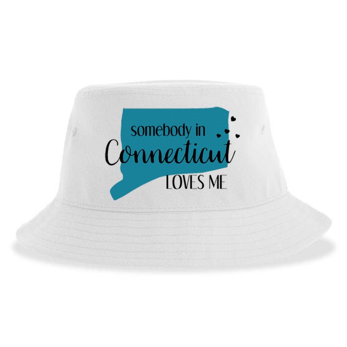 Somebody In Connecticut Loves Me Ct State Sustainable Bucket Hat