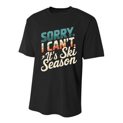 Sorry I CanT ItS Ski Season Winter Sports Youth Performance Sprint T-Shirt