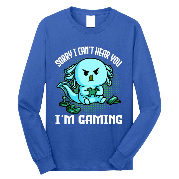 Sorry I Can't Hear You I'm Gaming Vintage Styles Axolotl Art Cute Gift Long Sleeve Shirt