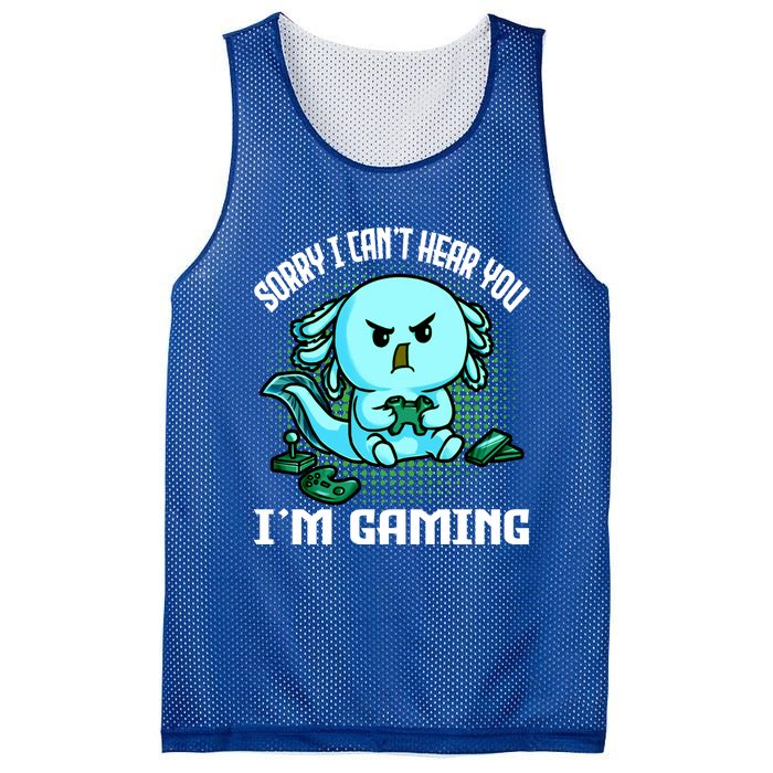 Sorry I Can't Hear You I'm Gaming Vintage Styles Axolotl Art Cute Gift Mesh Reversible Basketball Jersey Tank