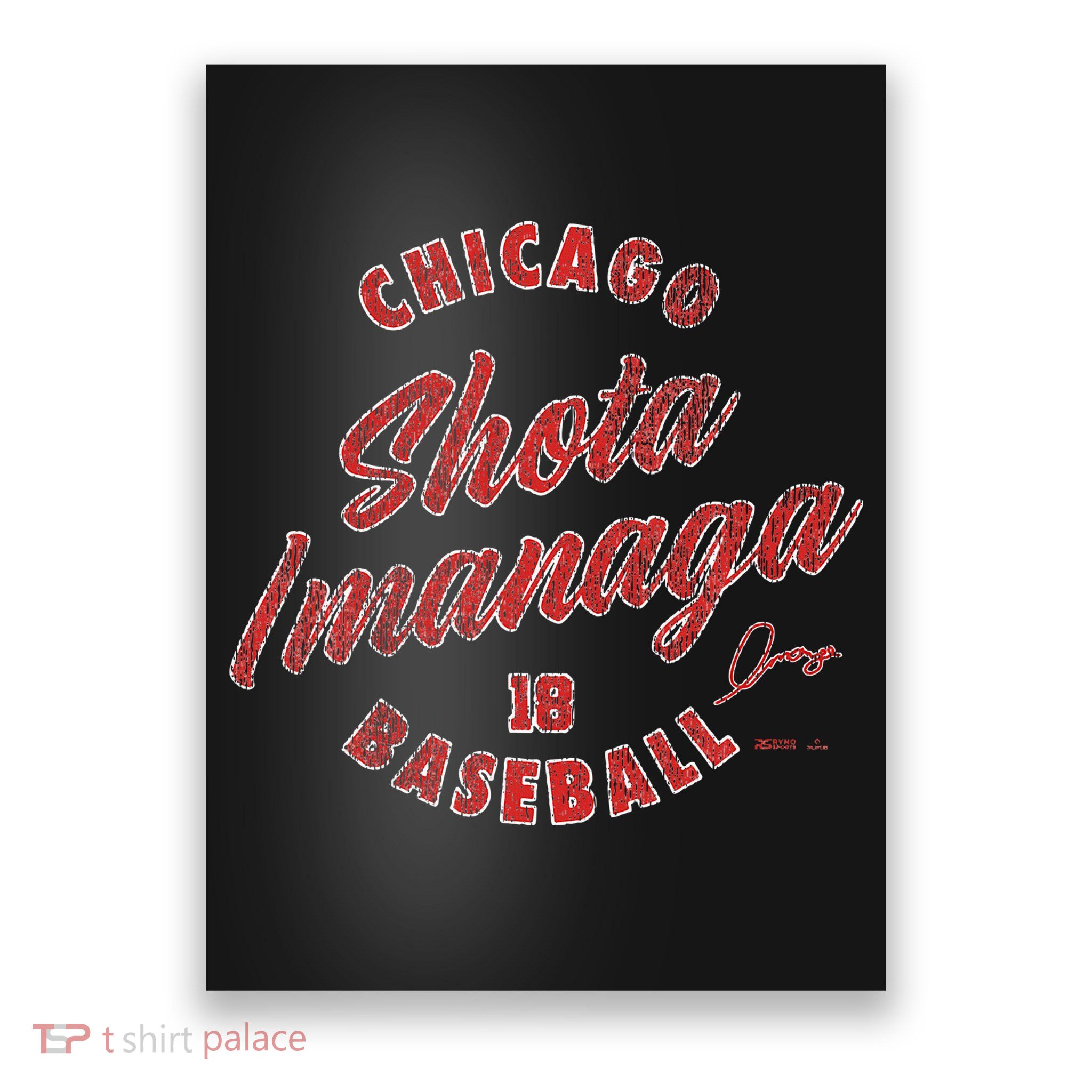 Shota Imanaga Chicago Baseball Vintage Cursive Poster