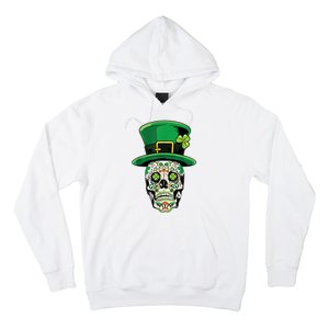 Sugar Irish Clover Skull St Patricks Day Hoodie