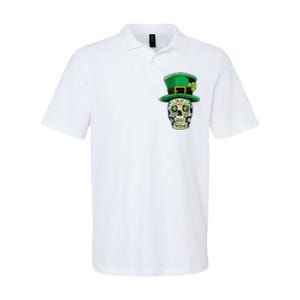 Sugar Irish Clover Skull St Patricks Day Softstyle Adult Sport Polo