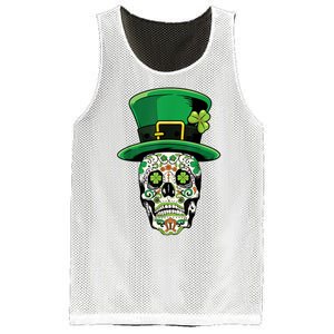 Sugar Irish Clover Skull St Patricks Day Mesh Reversible Basketball Jersey Tank