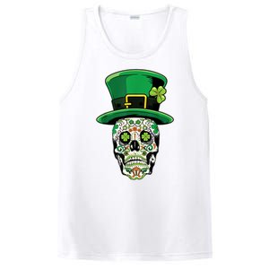 Sugar Irish Clover Skull St Patricks Day PosiCharge Competitor Tank