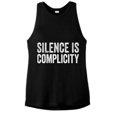 Silence Is Complicity Resist March Protest Vote 2020 Ladies PosiCharge Tri-Blend Wicking Tank