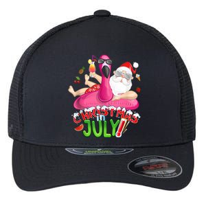 Summer In Christmas Santa Flamingo Flexfit Unipanel Trucker Cap