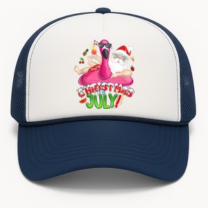 Summer In Christmas Santa Flamingo Trucker Hat