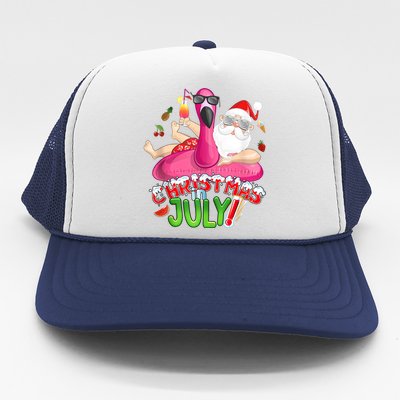 Summer In Christmas Santa Flamingo Trucker Hat