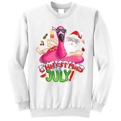 Summer In Christmas Santa Flamingo Sweatshirt