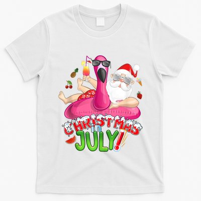 Summer In Christmas Santa Flamingo T-Shirt