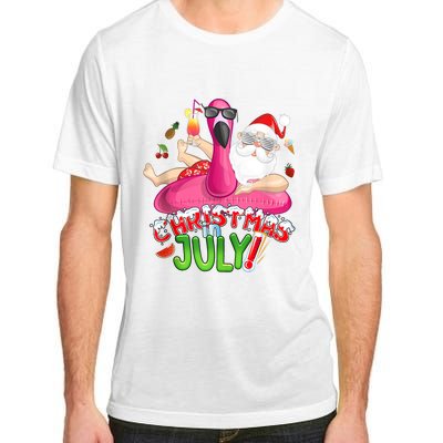 Summer In Christmas Santa Flamingo Adult ChromaSoft Performance T-Shirt