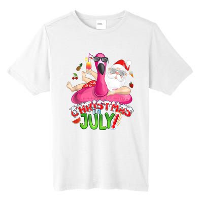 Summer In Christmas Santa Flamingo Tall Fusion ChromaSoft Performance T-Shirt