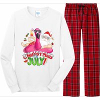 Summer In Christmas Santa Flamingo Long Sleeve Pajama Set