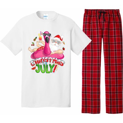 Summer In Christmas Santa Flamingo Pajama Set