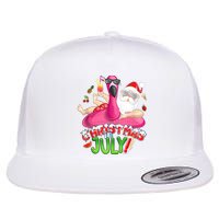 Summer In Christmas Santa Flamingo Flat Bill Trucker Hat