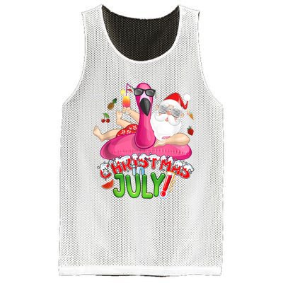 Summer In Christmas Santa Flamingo Mesh Reversible Basketball Jersey Tank