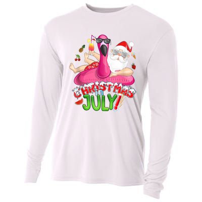 Summer In Christmas Santa Flamingo Cooling Performance Long Sleeve Crew