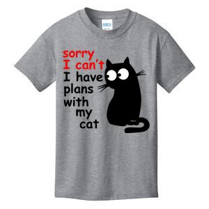 Sorry I Cant I Have Plans With My Cat Sarcastic Cat Saying Kids T-Shirt