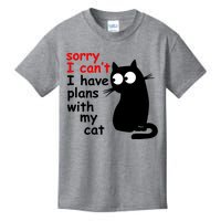 Sorry I Cant I Have Plans With My Cat Sarcastic Cat Saying Kids T-Shirt