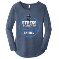 Stress Is Caused By Not Boating Enough Gift Boater Women's Perfect Tri Tunic Long Sleeve Shirt