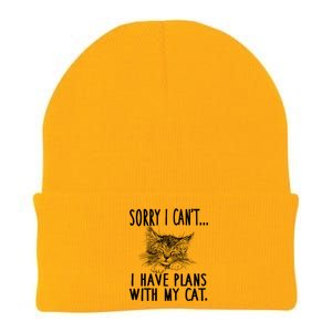 Sorry I Can't I Have Plans With My Cat Cute Cat Gift Knit Cap Winter Beanie