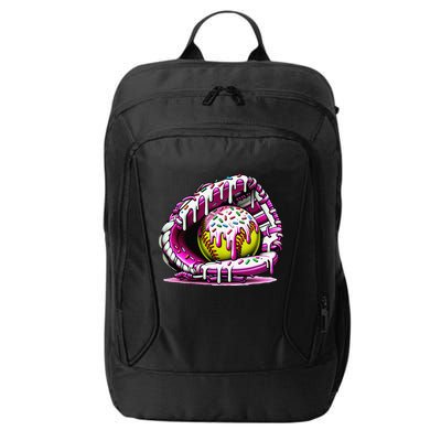 Softball  Ice Cream Sprinkles Softball Glove Gift City Backpack