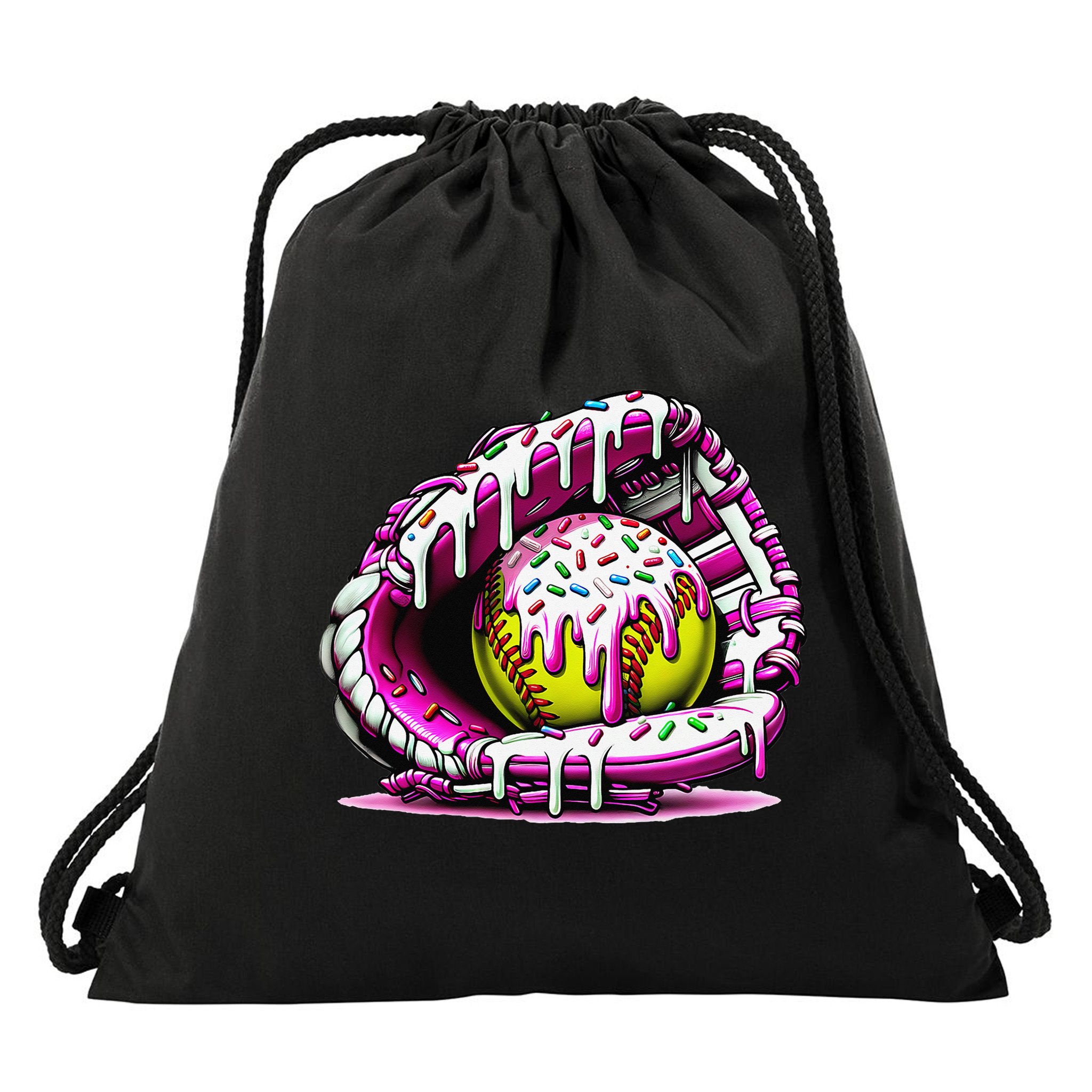 Softball  Ice Cream Sprinkles Softball Glove Gift Drawstring Bag