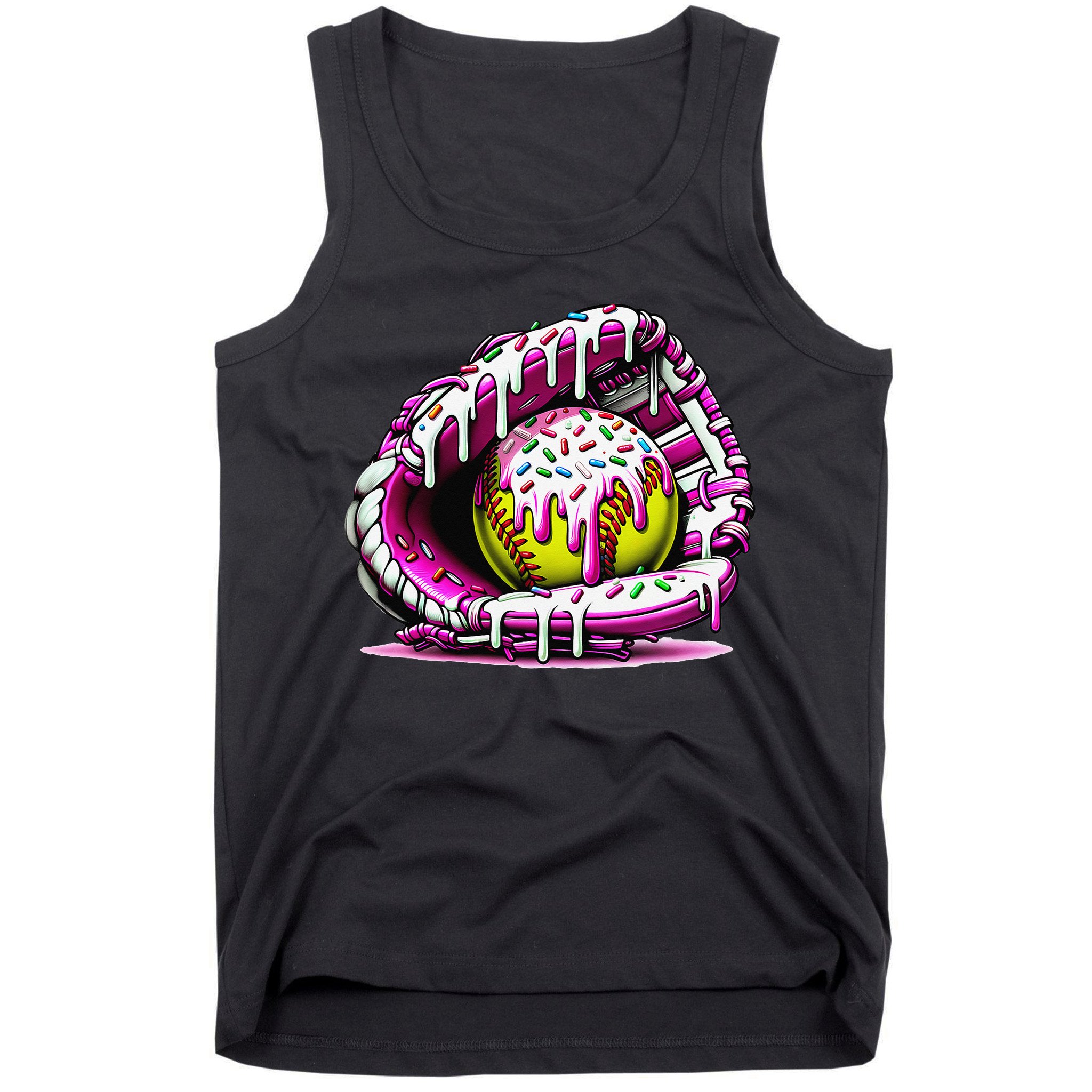 Softball  Ice Cream Sprinkles Softball Glove Gift Tank Top