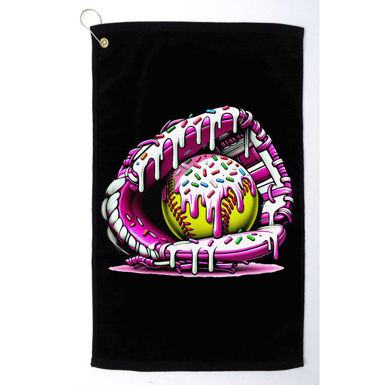 Softball  Ice Cream Sprinkles Softball Glove Gift Golf Towel