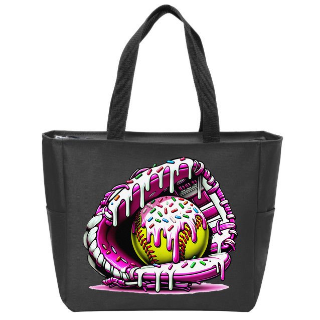 Softball  Ice Cream Sprinkles Softball Glove Gift Zip Tote Bag