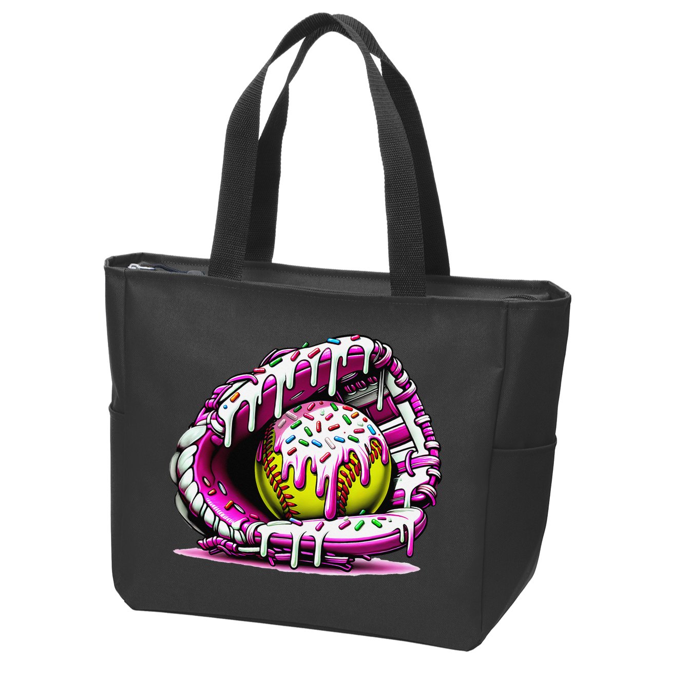 Softball  Ice Cream Sprinkles Softball Glove Gift Zip Tote Bag