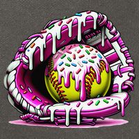 Softball  Ice Cream Sprinkles Softball Glove Gift Cotton Canvas Backpack