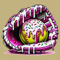 Softball  Ice Cream Sprinkles Softball Glove Gift Button