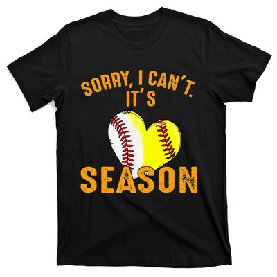 Sorry I CanT ItS Baseball Softball Season T-Shirt