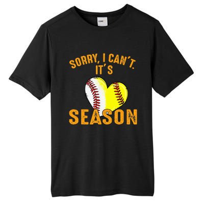 Sorry I CanT ItS Baseball Softball Season Tall Fusion ChromaSoft Performance T-Shirt