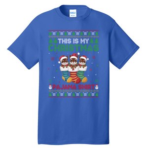 Squirrel In Christmas Socks Ugly Xmas Pajama Gift Tall T-Shirt