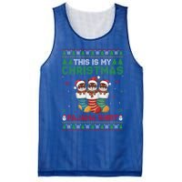 Squirrel In Christmas Socks Ugly Xmas Pajama Gift Mesh Reversible Basketball Jersey Tank